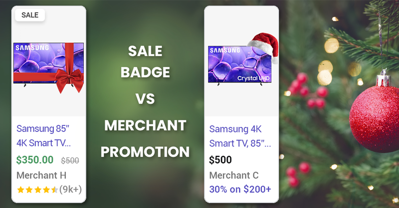 LinkedIn post image - Week 2 - sale badge vs merchant promotion copy